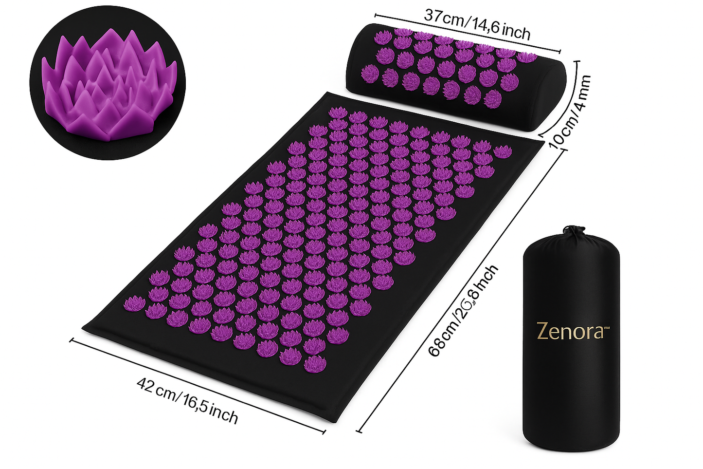 Tapis d’Acupression Zenora™ | Soulage Douleurs & Stress